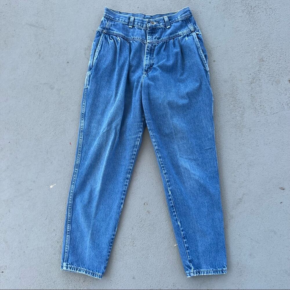 Epic 80s Mom Jean High Waist Rise Pleated V Yoke Bareback Sears 27" WAIST